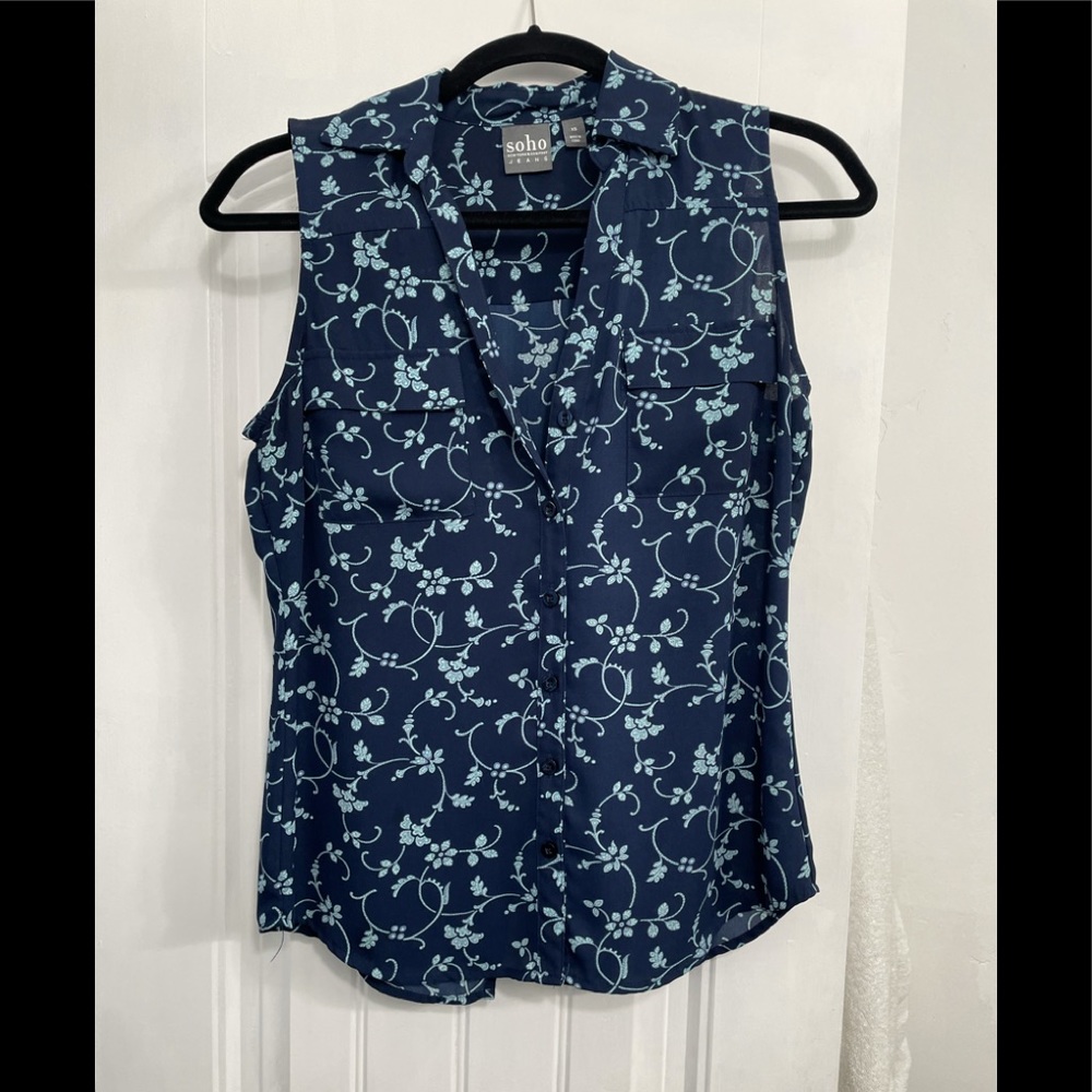 NY&Co Button Up V-Neck Blouse
